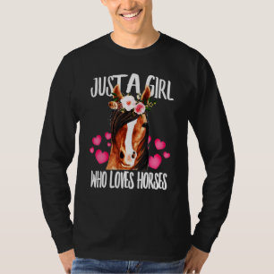 Nur ein Mädchen, das Pferde Lieben Reiten Liebe R  T-Shirt
