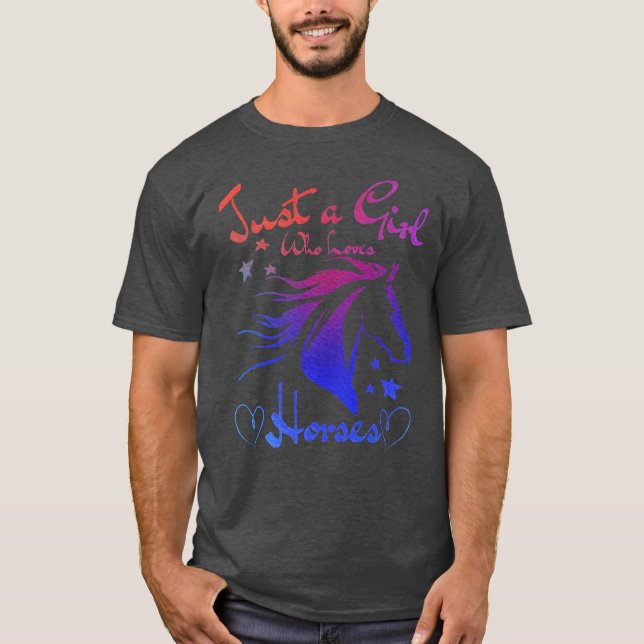 Nur ein Mädchen, das Pferde Lieben Reitpferde T-Shirt (Vorderseite)