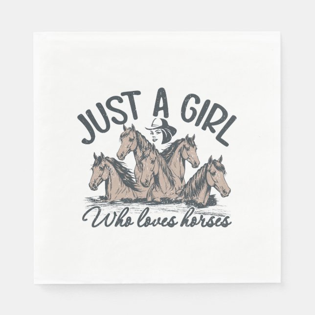 Nur ein Mädchen, das Pferde Lieben Serviette (Vorderseite)
