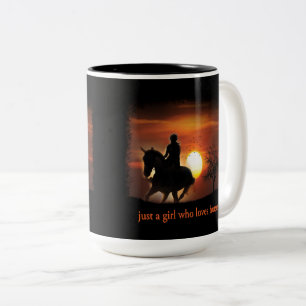 nur ein Mädchen, das Pferde Lieben Zweifarbige Tasse