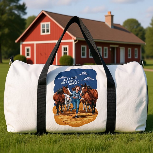 Nur Ein Mädchen Das Pferde Liebt Duffle Bag (Von Creator hochgeladen)
