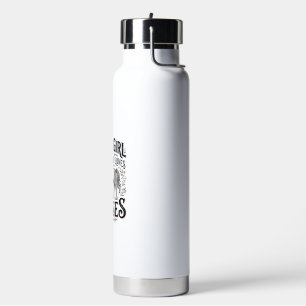 Nur ein Mädchen, das Pferde liebt, florales Vintag Trinkflasche
