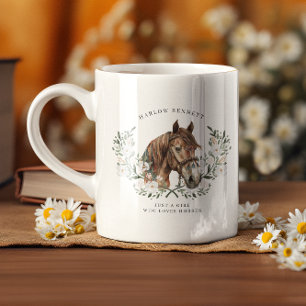 Nur ein Mädchen, das Pferde liebt   Monogramm Kaffeetasse
