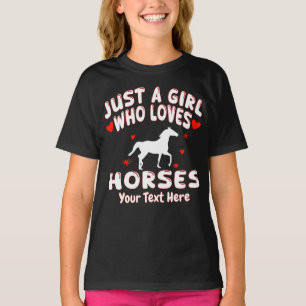 Nur Ein Mädchen Das Pferde Liebt Personalisiert T-Shirt