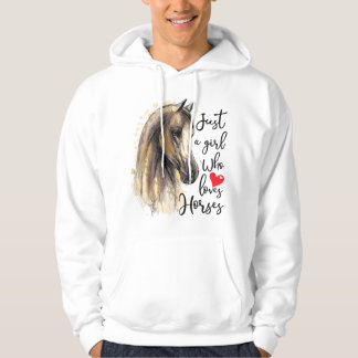 Nur ein Mädchen, das Pferde liebt Pferde Frauen Re Hoodie