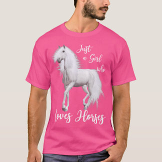 Nur ein Mädchen, das Pferde liebt Reiten T-Shirt