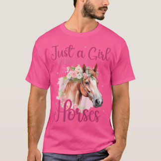 Nur ein Mädchen, das Pferde liebt Reitpferd Liebha T-Shirt