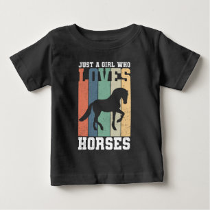 Nur ein Mädchen, das Pferde liebt   Retro Vintage  Baby T-shirt