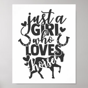 Nur ein Mädchen, das Pferde Typografie  Poster
