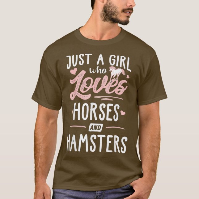 Nur ein Mädchen, das Pferde und Hamster Liebe T-Shirt (Vorderseite)
