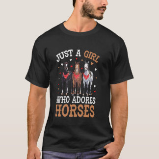 Nur ein Mädchen, das Pferde vergöttert Reitsport R T-Shirt