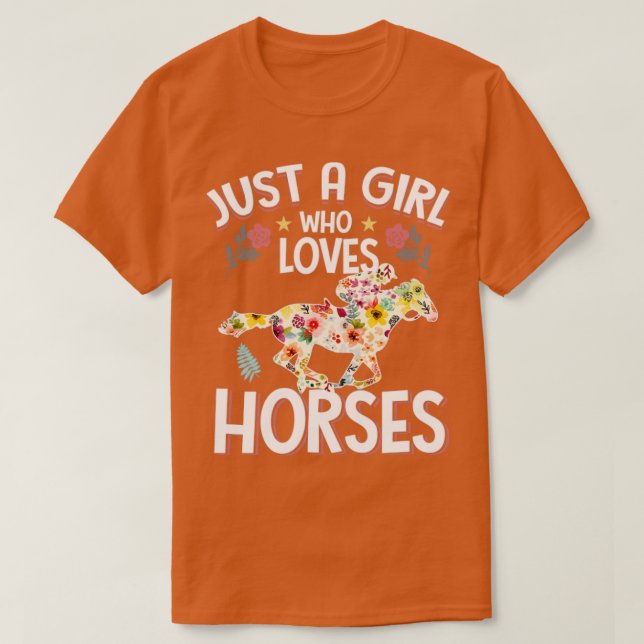 Nur ein Mädchen, das Pferdereiten Liebe T-Shirt (Design vorne)