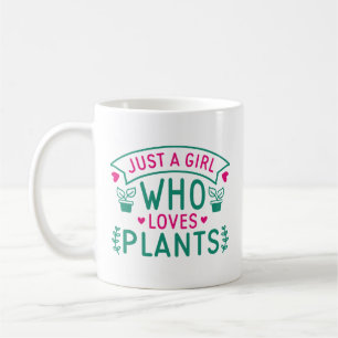Nur ein Mädchen, das Pflanze Liebe Kaffeetasse