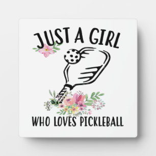 Nur ein Mädchen, das Pickleball liebt Fotoplatte