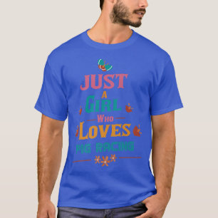 Nur ein Mädchen, das Pig-Racing Premium Liebe T-Shirt
