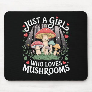 Nur ein Mädchen, das Pilze Liebe, Retro Nature Tee Mousepad