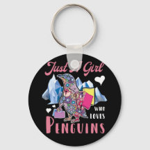 Nur ein Mädchen, das Pinguine floral Liebe