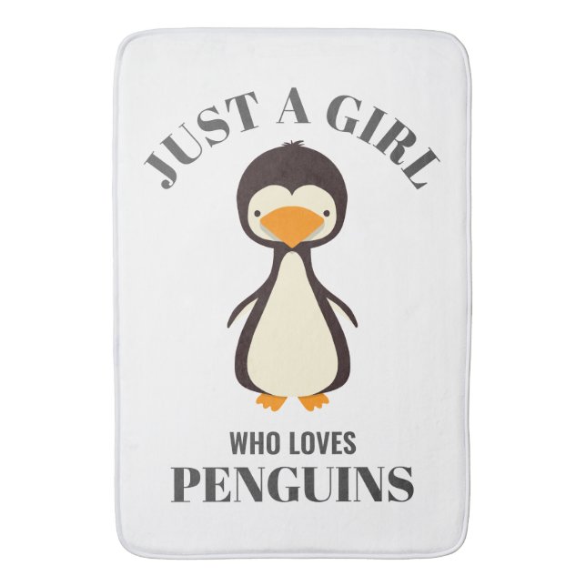 Nur ein Mädchen, das Pinguine Liebe Badematte (Vorderseite Vertikal)