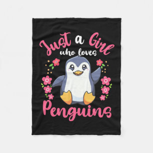 Nur ein Mädchen, das Pinguine Liebe Fleecedecke