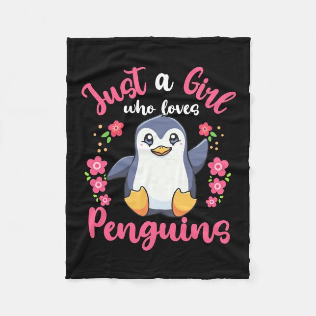 Nur ein Mädchen, das Pinguine Liebe Fleecedecke (Vorderseite)