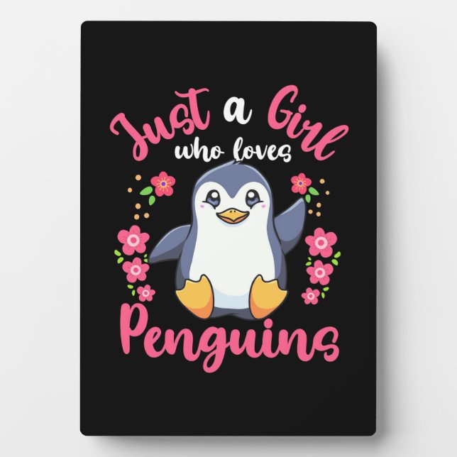 Nur ein Mädchen, das Pinguine Liebe Fotoplatte (Vorderseite)