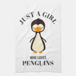 Nur ein Mädchen, das Pinguine Liebe Geschirrtuch