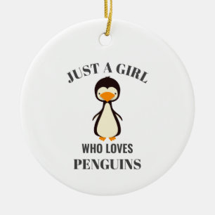 Nur ein Mädchen, das Pinguine Liebe Keramik Ornament