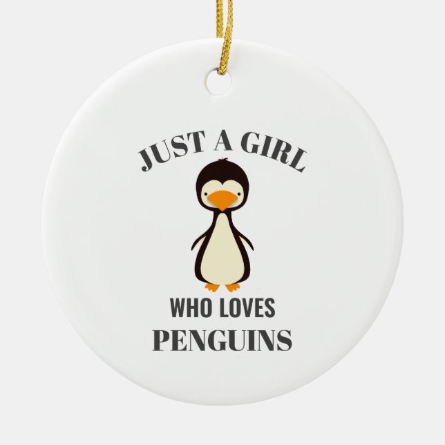 Nur ein Mädchen, das Pinguine Liebe Keramik Ornament (Vorne)