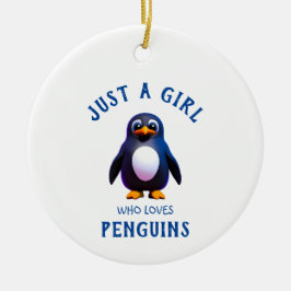 Nur ein Mädchen, das Pinguine Liebe Keramik Ornament