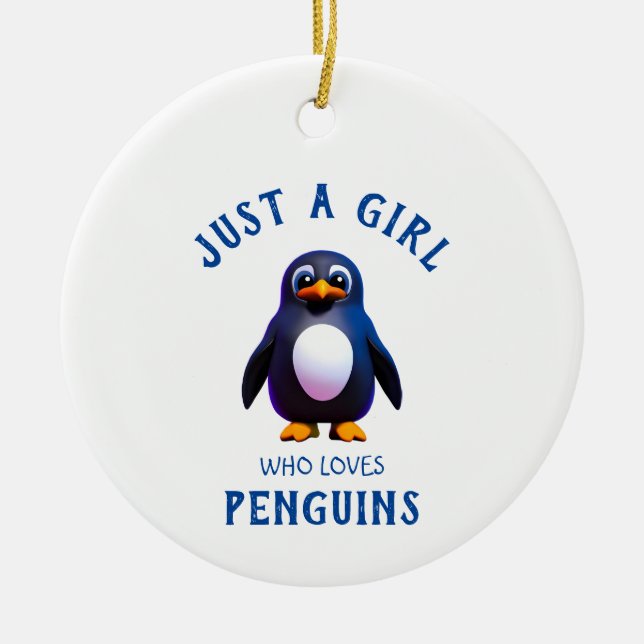 Nur ein Mädchen, das Pinguine Liebe Keramik Ornament (Vorne)