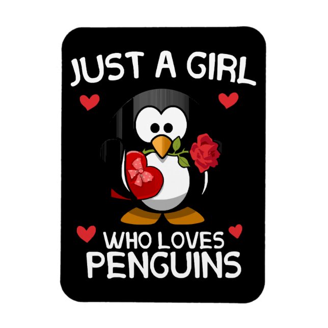 Nur ein Mädchen, das Pinguine Liebe Magnet (Vertikal)