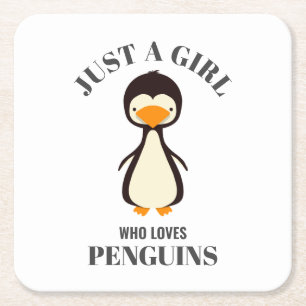 Nur ein Mädchen, das Pinguine Liebe Rechteckiger Pappuntersetzer