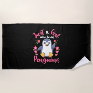Nur ein Mädchen, das Pinguine Liebe Strandtuch