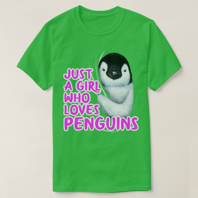 Nur ein Mädchen, das Pinguine Liebe T-Shirt (Design vorne)