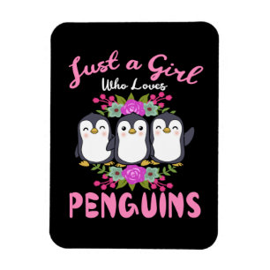 Nur ein Mädchen, das Pinguine Lieben gibt Frauenp Magnet
