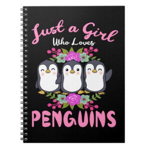 Nur ein Mädchen, das Pinguine Lieben gibt Frauenp Notizblock