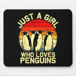 Nur ein Mädchen, das Pinguine liebt, lustiges Lar- Mousepad