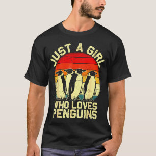 Nur ein Mädchen, das Pinguine liebt Lustiges Lar-T T-Shirt