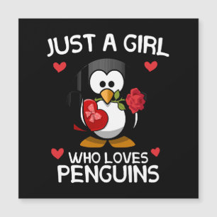 Nur ein Mädchen, das Pinguine liebt Magnetkarte