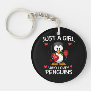 Nur ein Mädchen, das Pinguine liebt Schlüsselanhänger