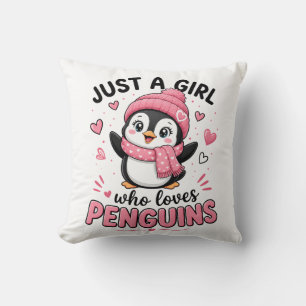 Nur ein Mädchen das Pinguine liebt Süße Pinguinlie Kissen