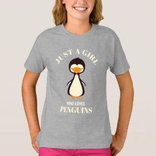 Nur ein Mädchen, das Pinguine T - Shirt Lieben