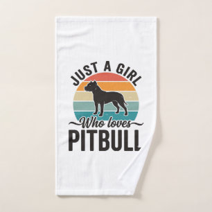 Nur ein Mädchen, das Pitbull Vintage-Hundedesign l Handtuch