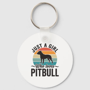 Nur ein Mädchen, das Pitbull Vintage-Hundedesign l Schlüsselanhänger