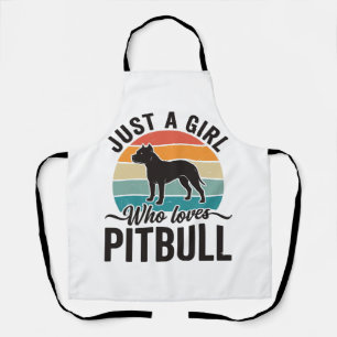 Nur ein Mädchen, das Pitbull Vintage-Hundedesign l Schürze