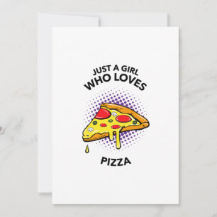 Nur ein Mädchen, das Pizza-Lieben mit lustigen ita
