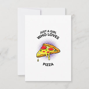 Nur ein Mädchen, das Pizza-Lieben mit lustigen ita Dankeskarte