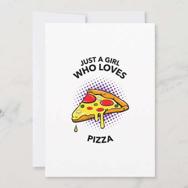 Nur ein Mädchen, das Pizza-Lieben mit lustigen ita Dankeskarte (Vorderseite)