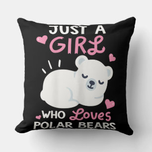Nur ein Mädchen, das Polar Bears Animal Liebe Kissen