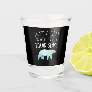 Nur ein Mädchen, das Polar Bears Animal Liebe Schnapsglas